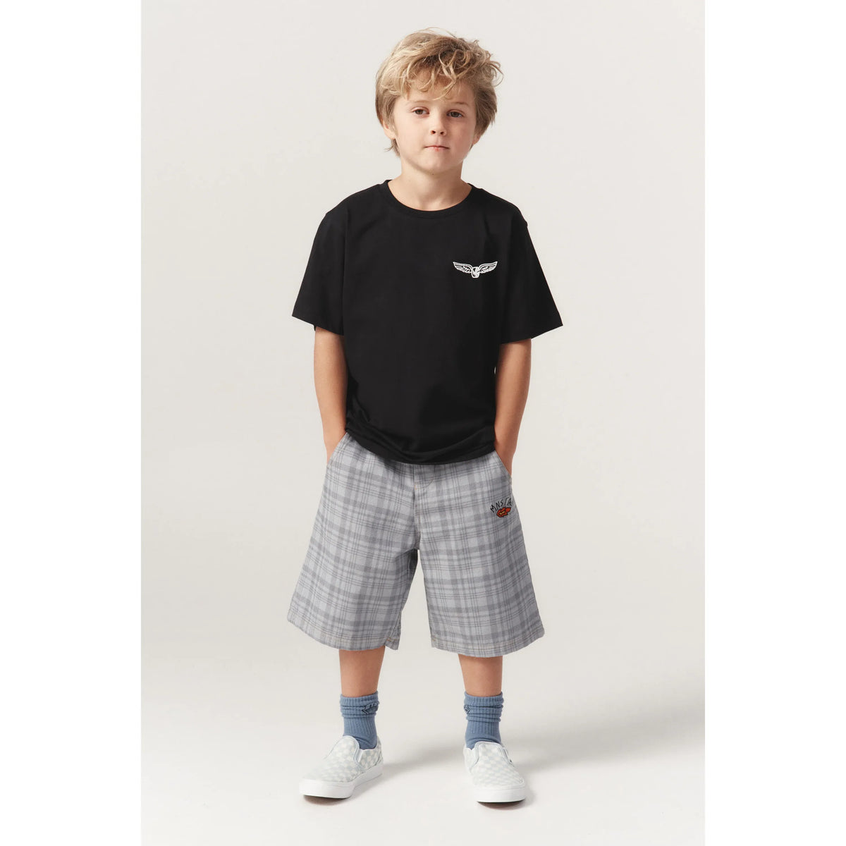 Plaid Jort Short - Grey/Black