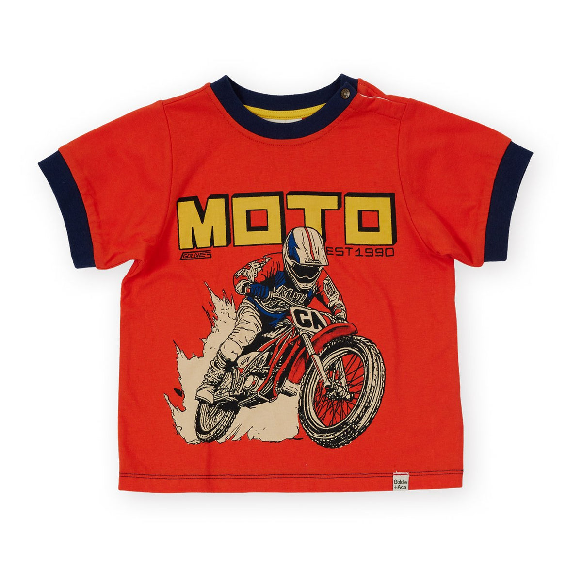 Goldie &amp; Ace Moto Ringer T-Shirt, product flat lay