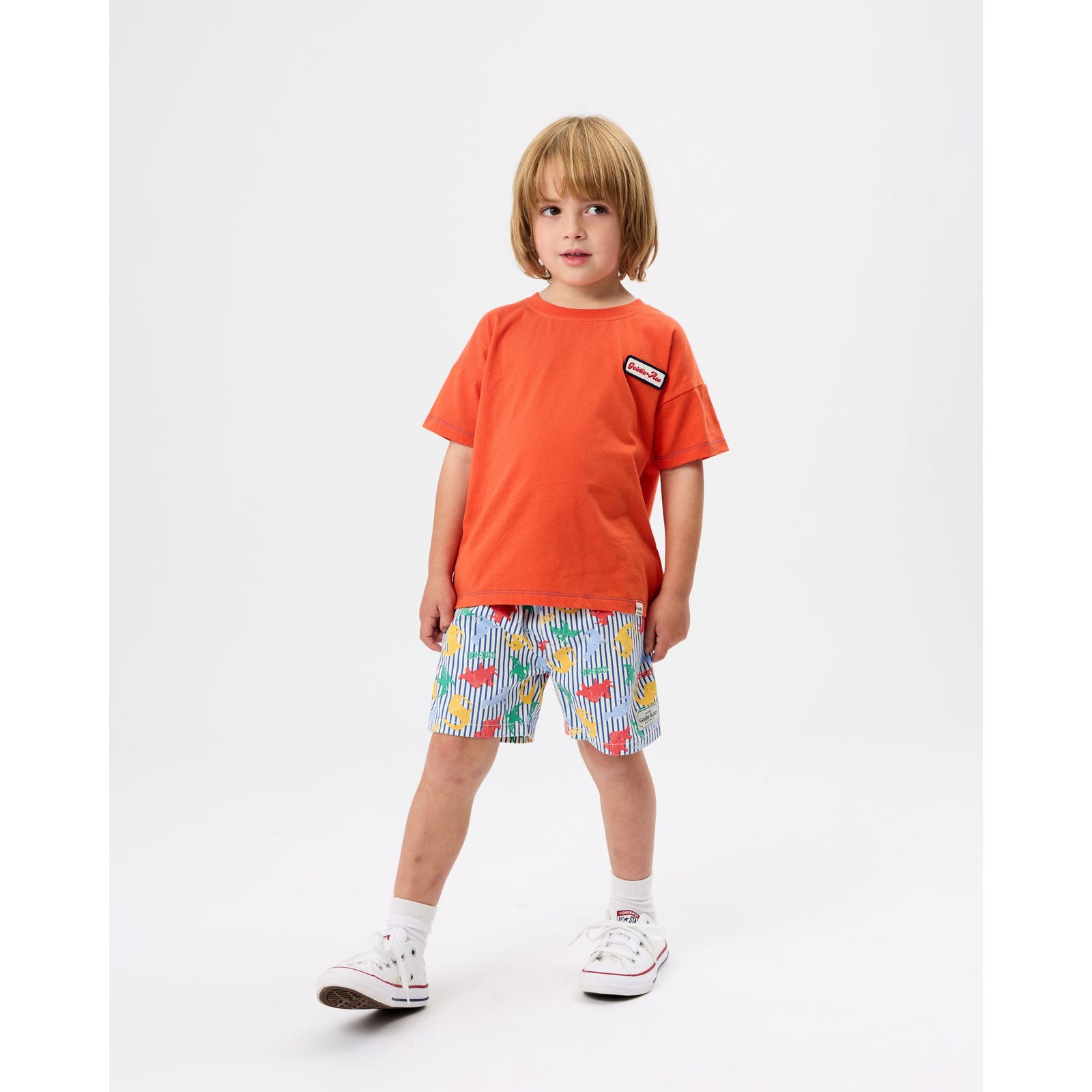 Contrast Stitch T-Shirt Rust