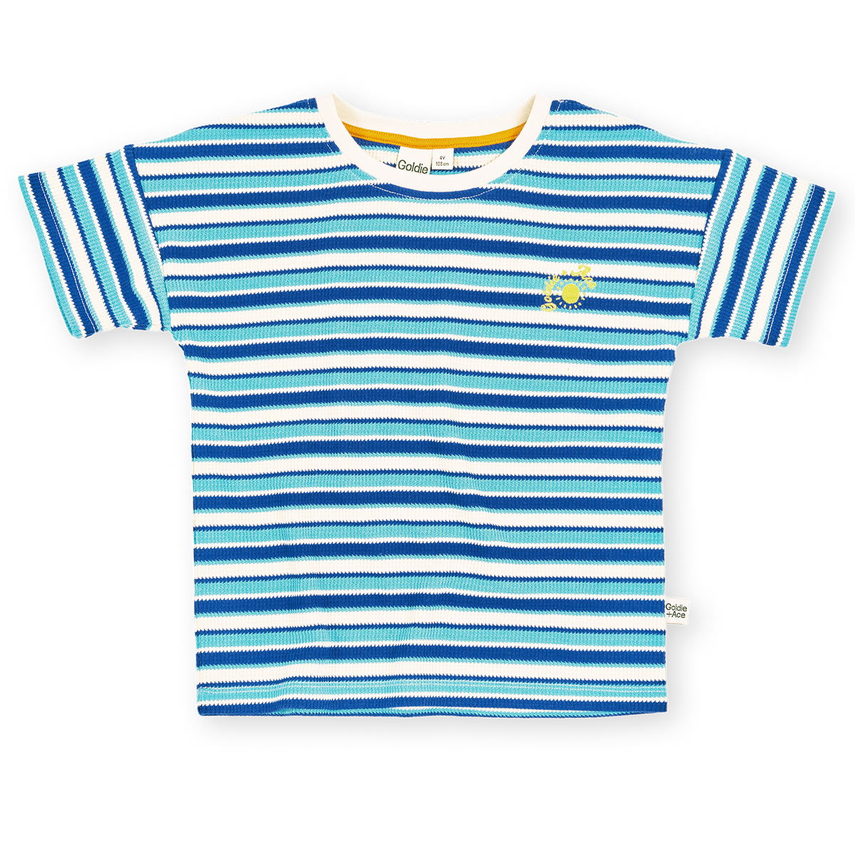 Waffle Stripe T-Shirt Blue - Blue Stripe