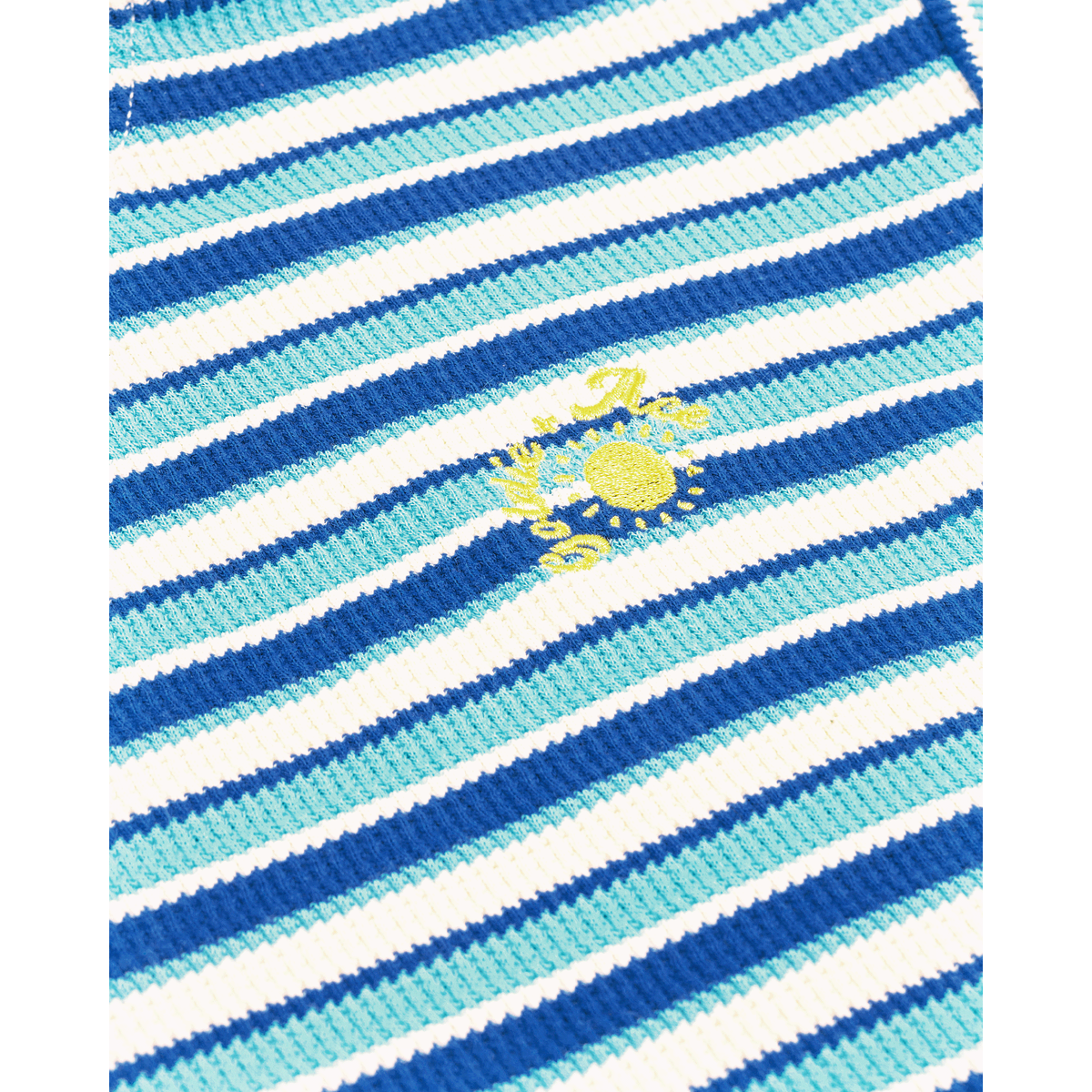 Waffle Stripe T-Shirt Blue - Blue Stripe