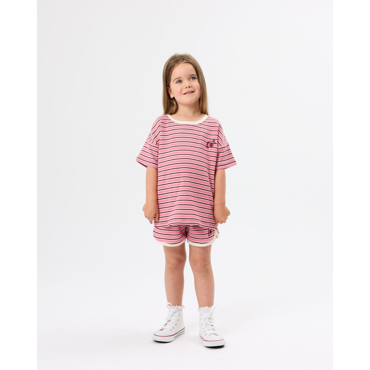 Waffle Shorts - Pink Stripe