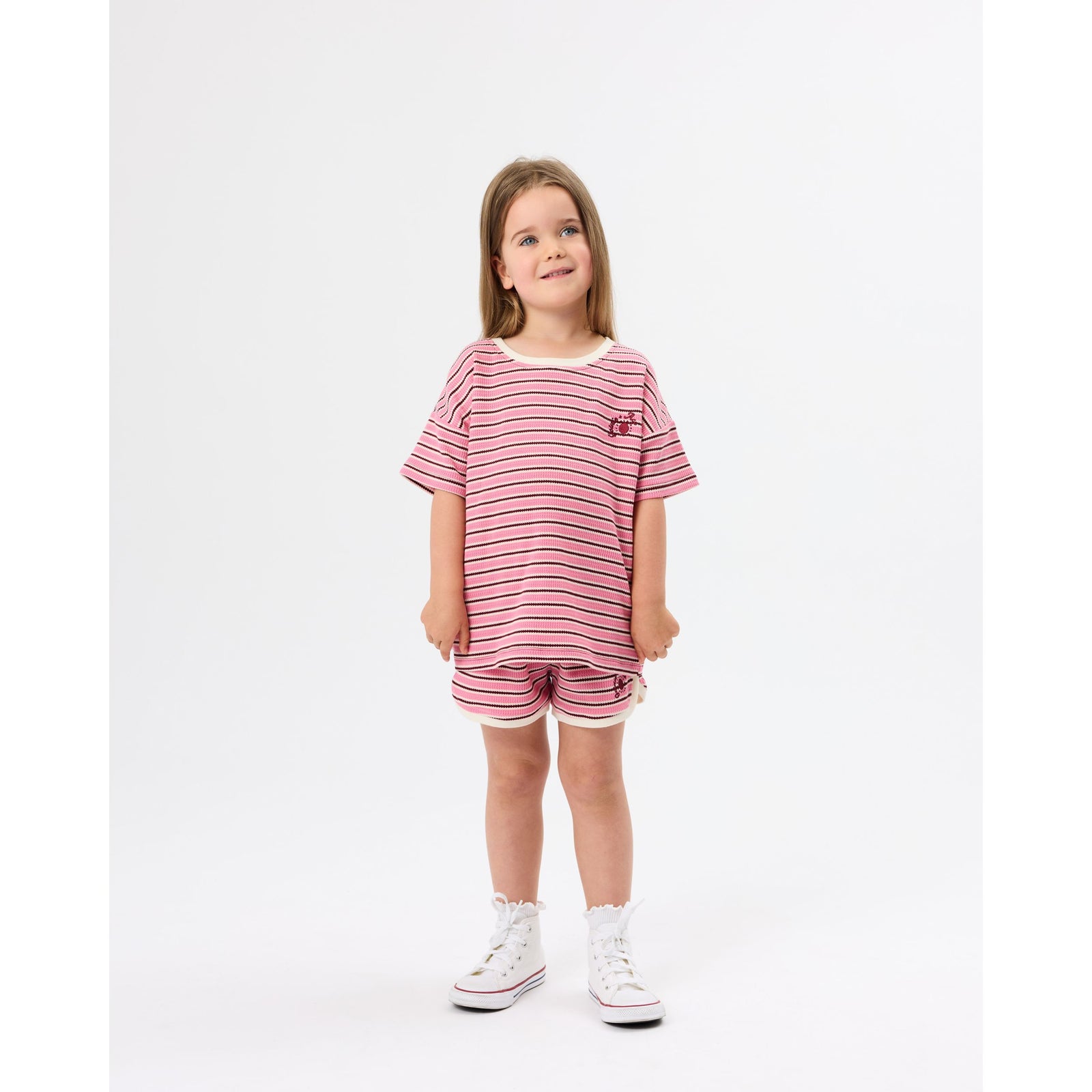 Waffle Shorts - Pink Stripe