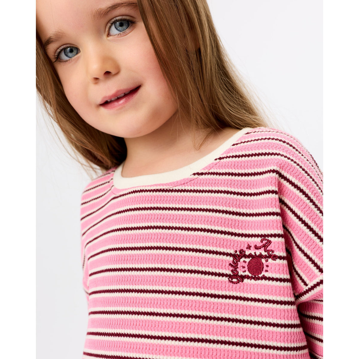 Waffle Stripe T-Shirt Pink - Pink Stripe