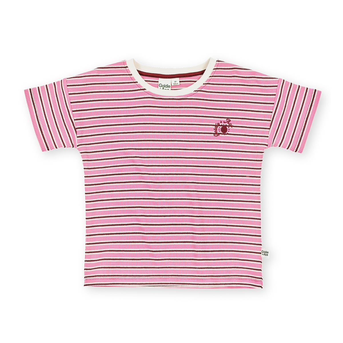 Waffle Stripe T-Shirt Pink - Pink Stripe