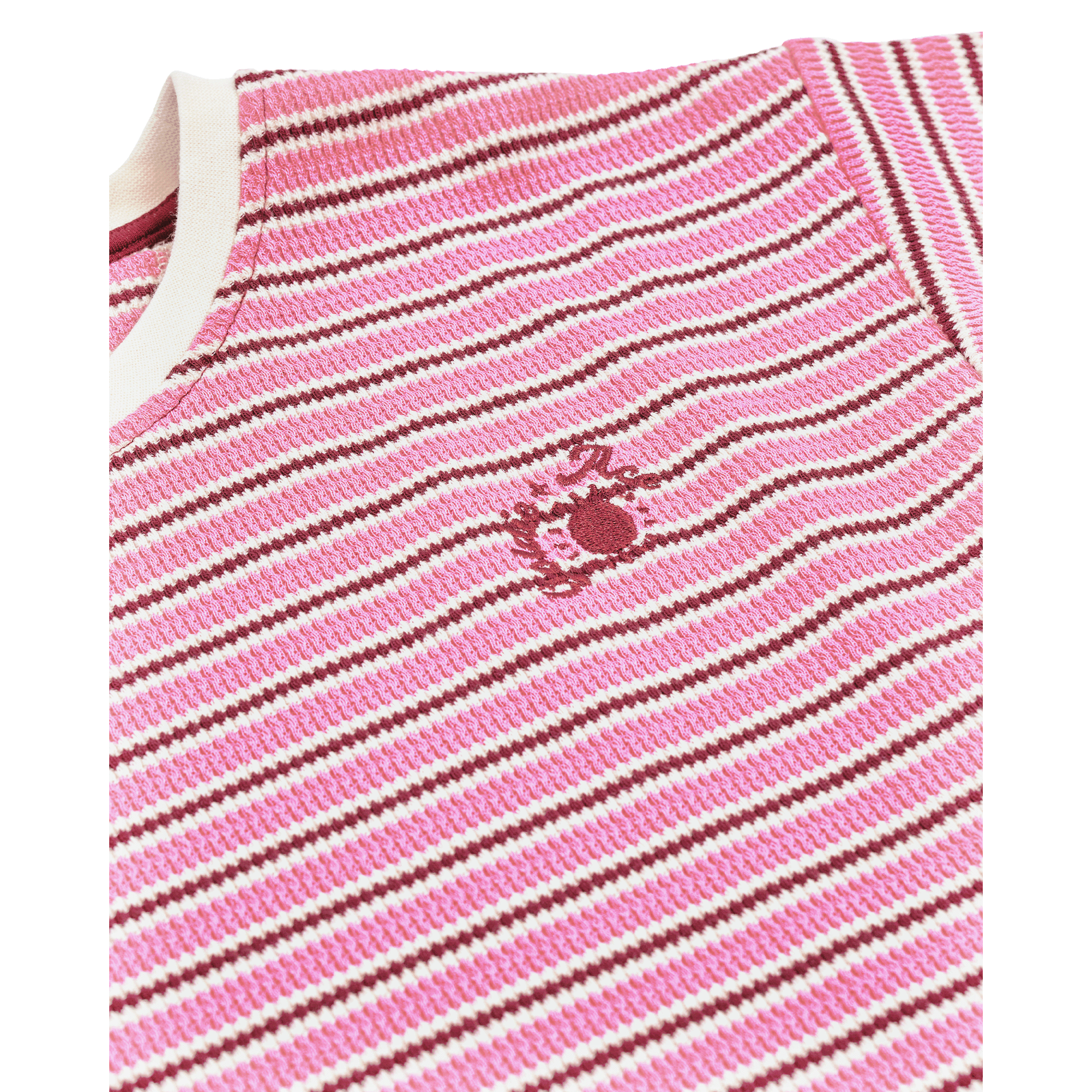 Waffle Stripe T-Shirt Pink - Pink Stripe