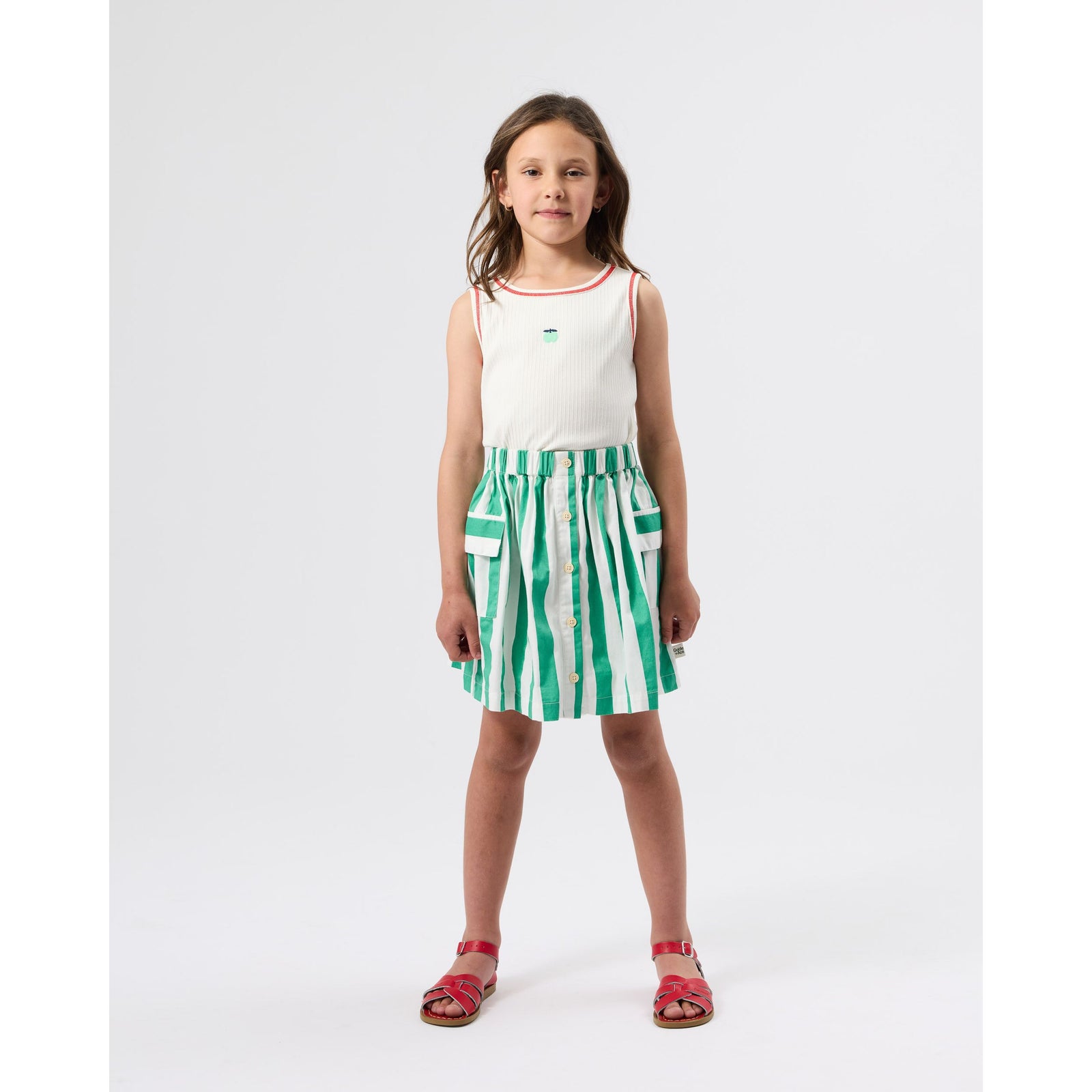 Happy Stripe Pocket Skirt