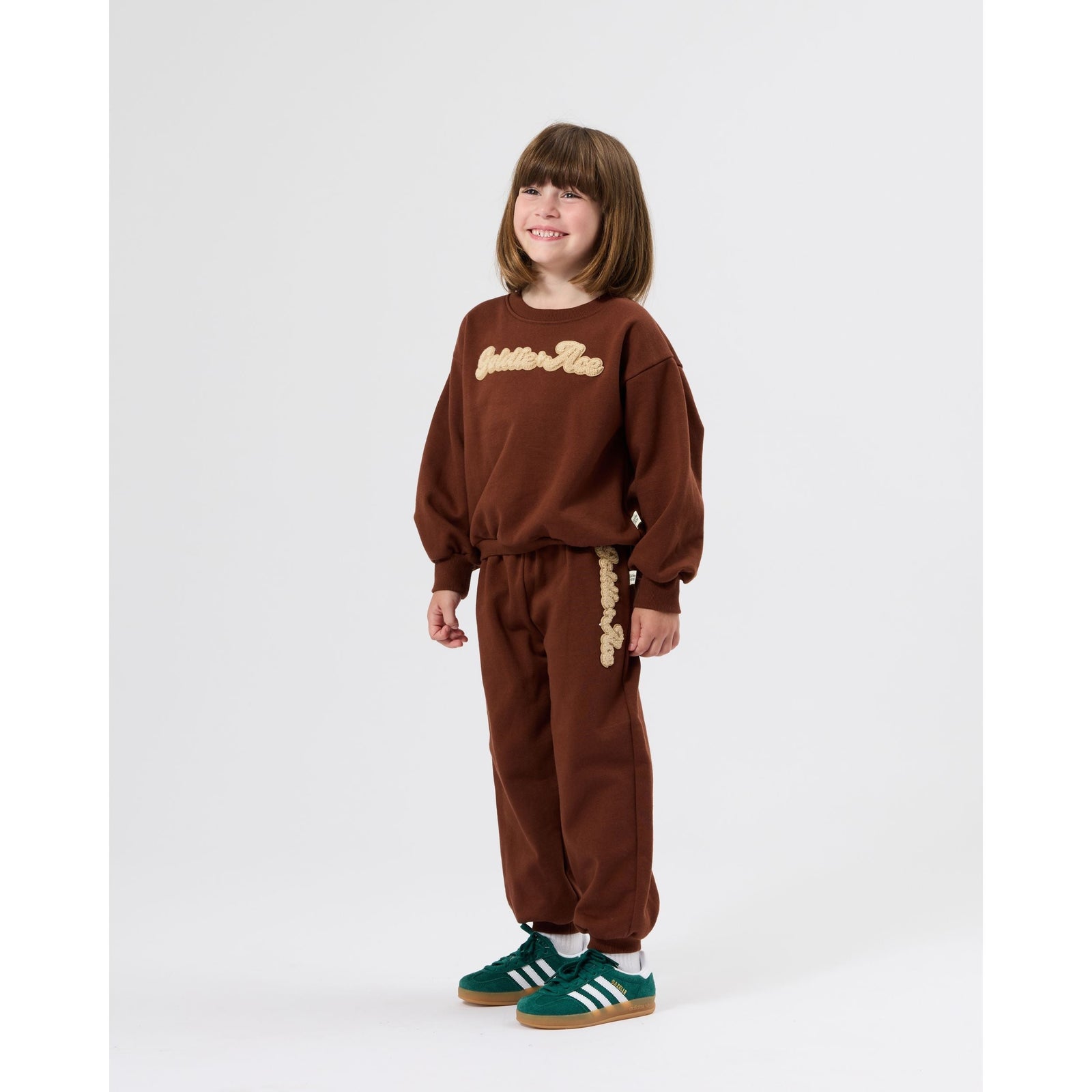 Child wearing Goldie & Ace Comfy Embroidered Sweatpants, view 2