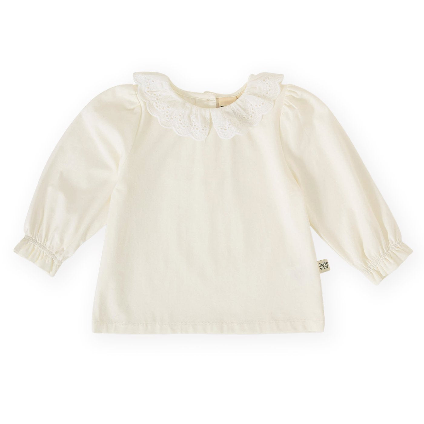 Goldie & Ace Laura Puff Sleeve Collar Long Sleeve Top, product flat lay