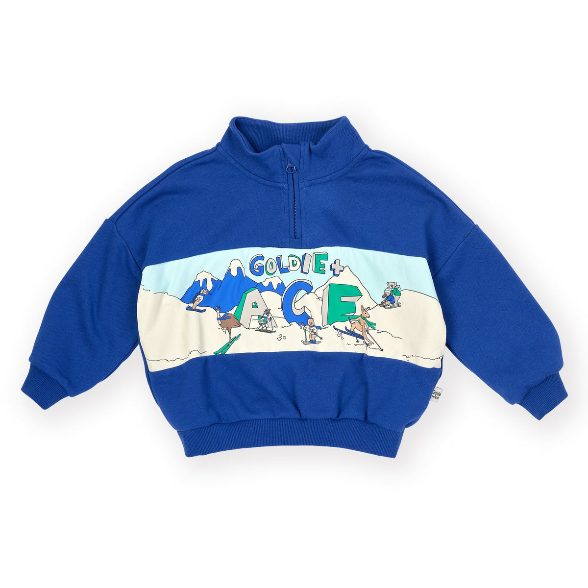 Goldie &amp; Ace Alpine Quarter Zip Sweater, product flat lay