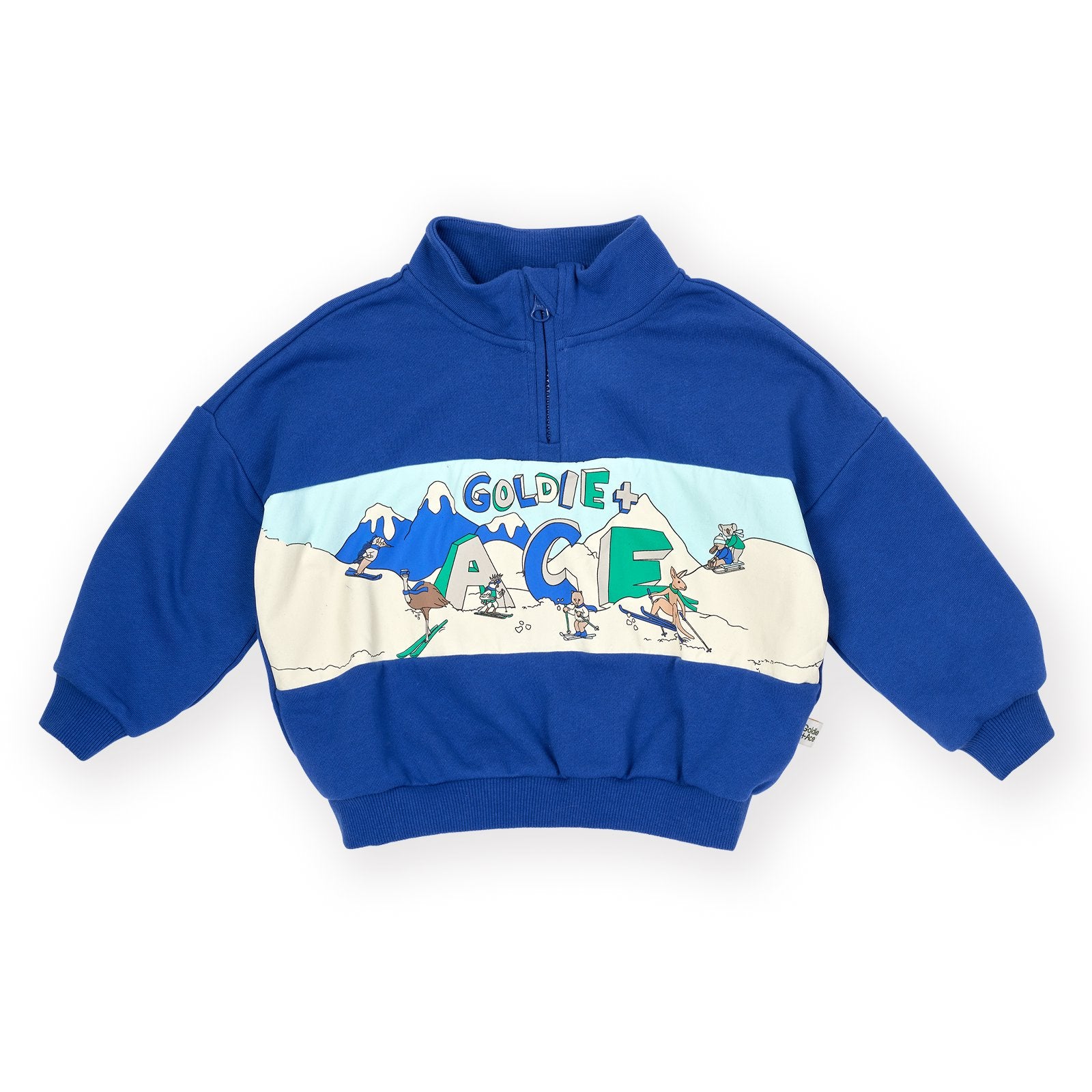 Goldie & Ace Alpine Quarter Zip Sweater, product flat lay