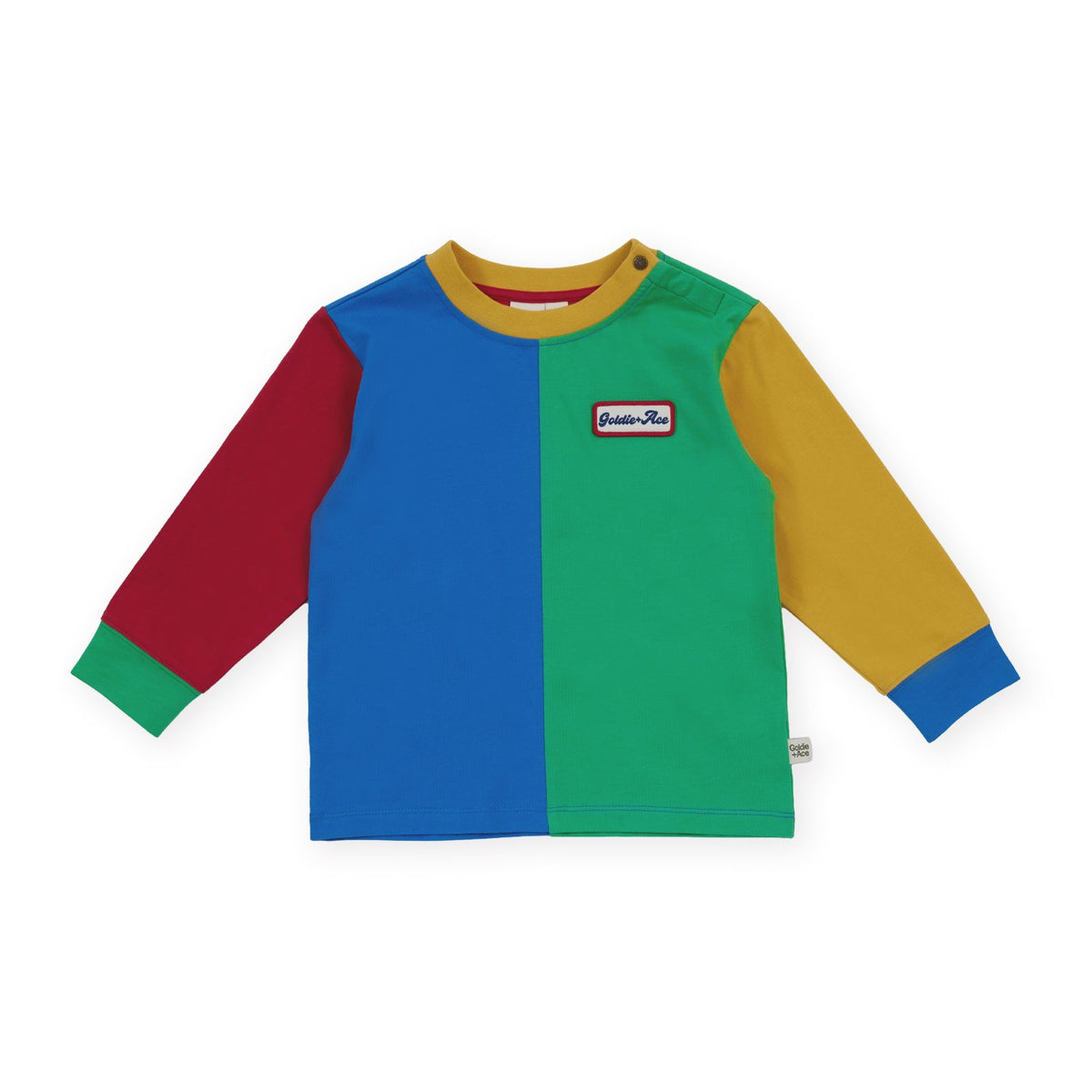 Goldie &amp; Ace Splice Colour Block Long Sleeve Top, product flat lay