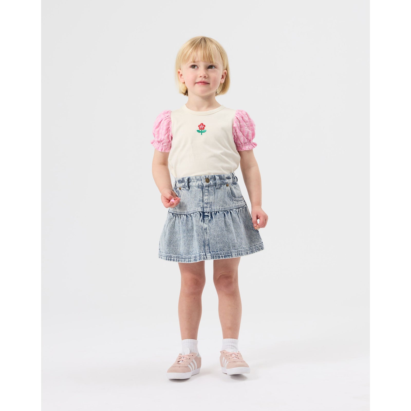 Gingham Puff Sleeve Top