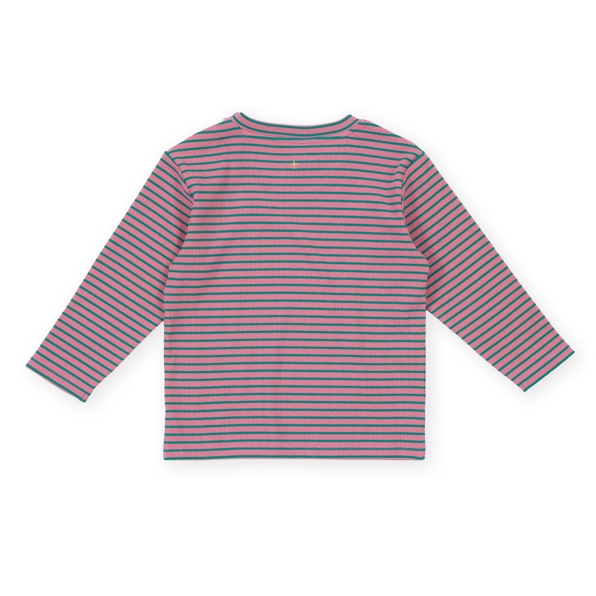 Goldie & Ace Essential Stripe Rib Top Pink, product flat lay 2