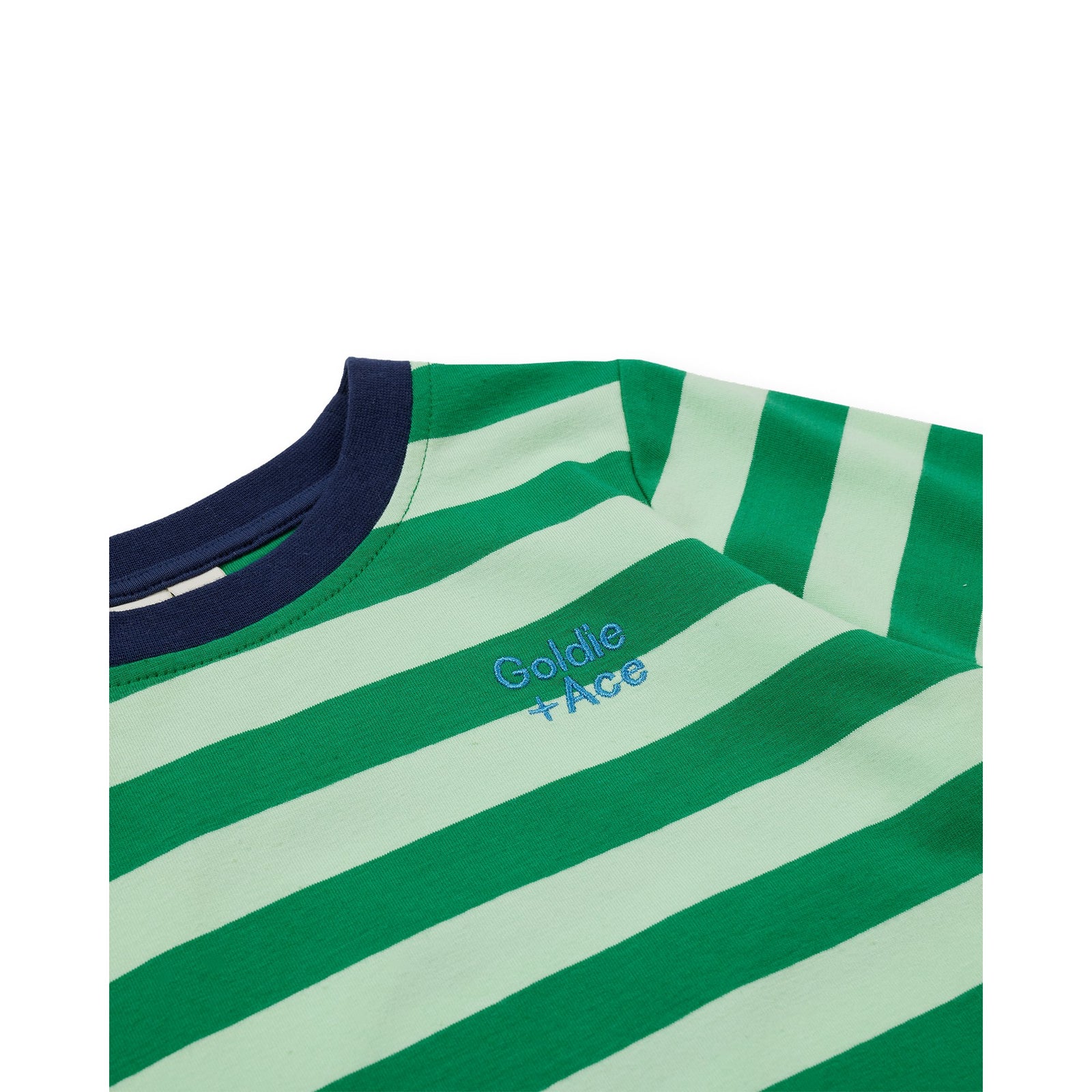Goldie & Ace Essential Stripe Long Sleeve Top Green, product flat lay 3