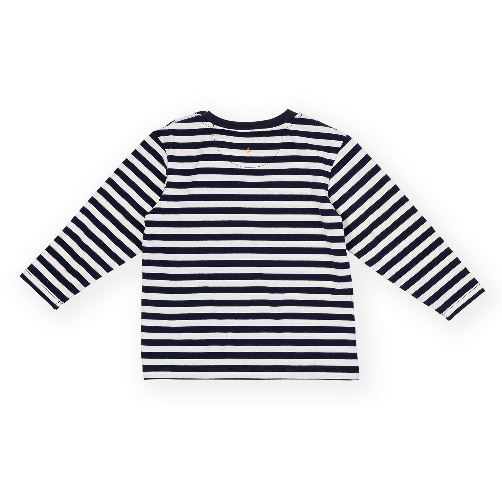 Goldie & Ace Essential Stripe Long Sleeve Top Navy, product flat lay 2