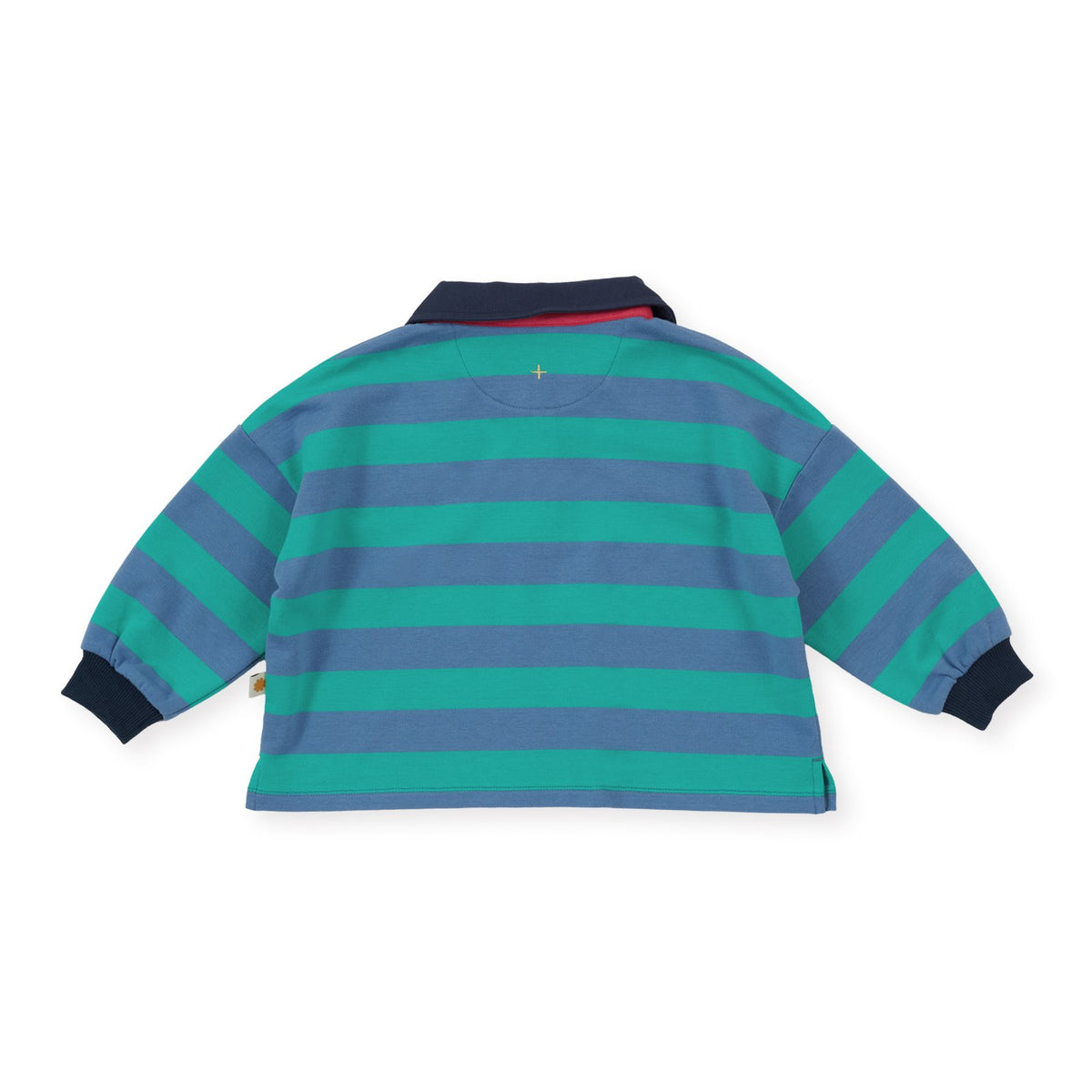 Goldie & Ace Rugby Stripe Terry Sweat Top Blue, product flat lay 2