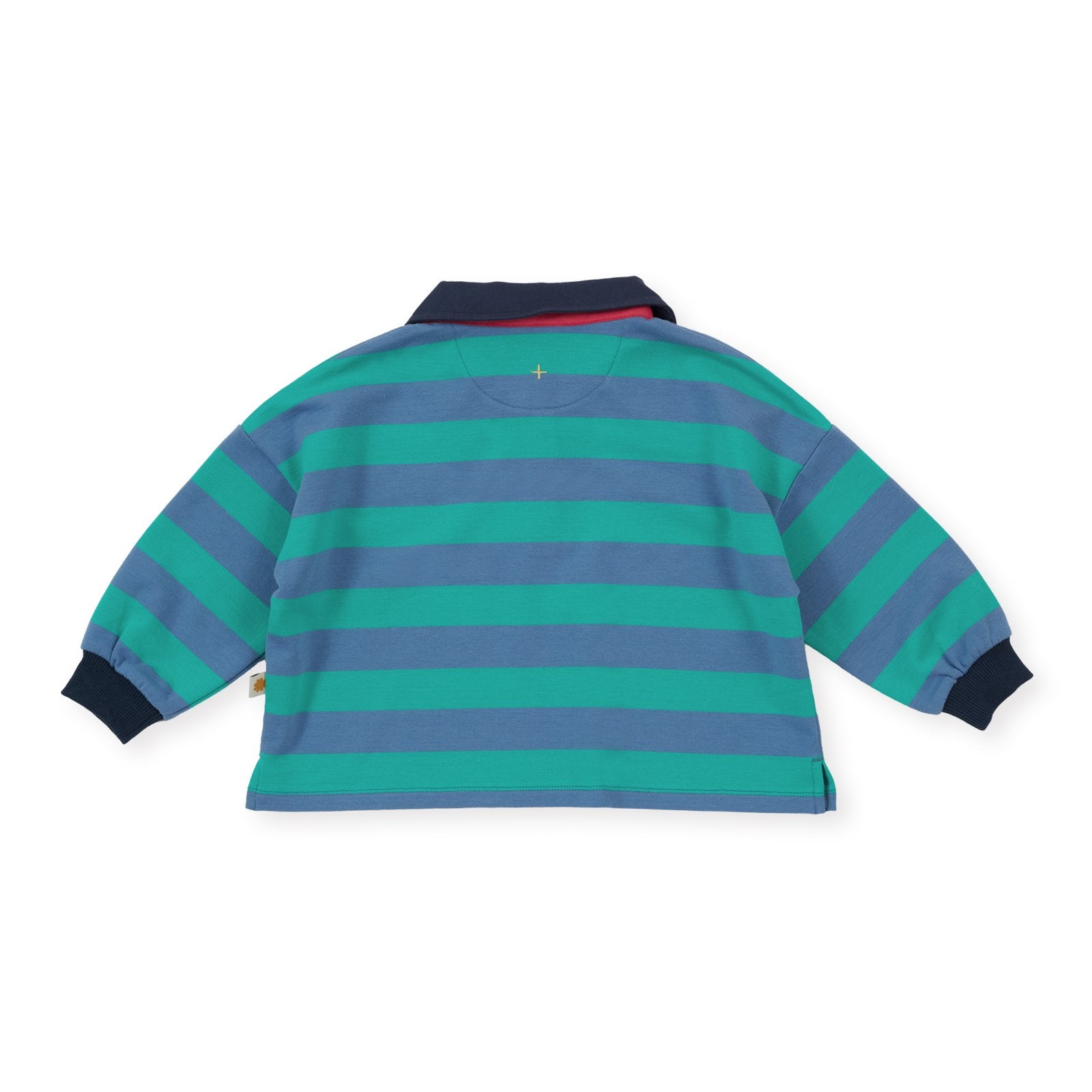 Goldie & Ace Rugby Stripe Terry Sweat Top Blue, product flat lay 2