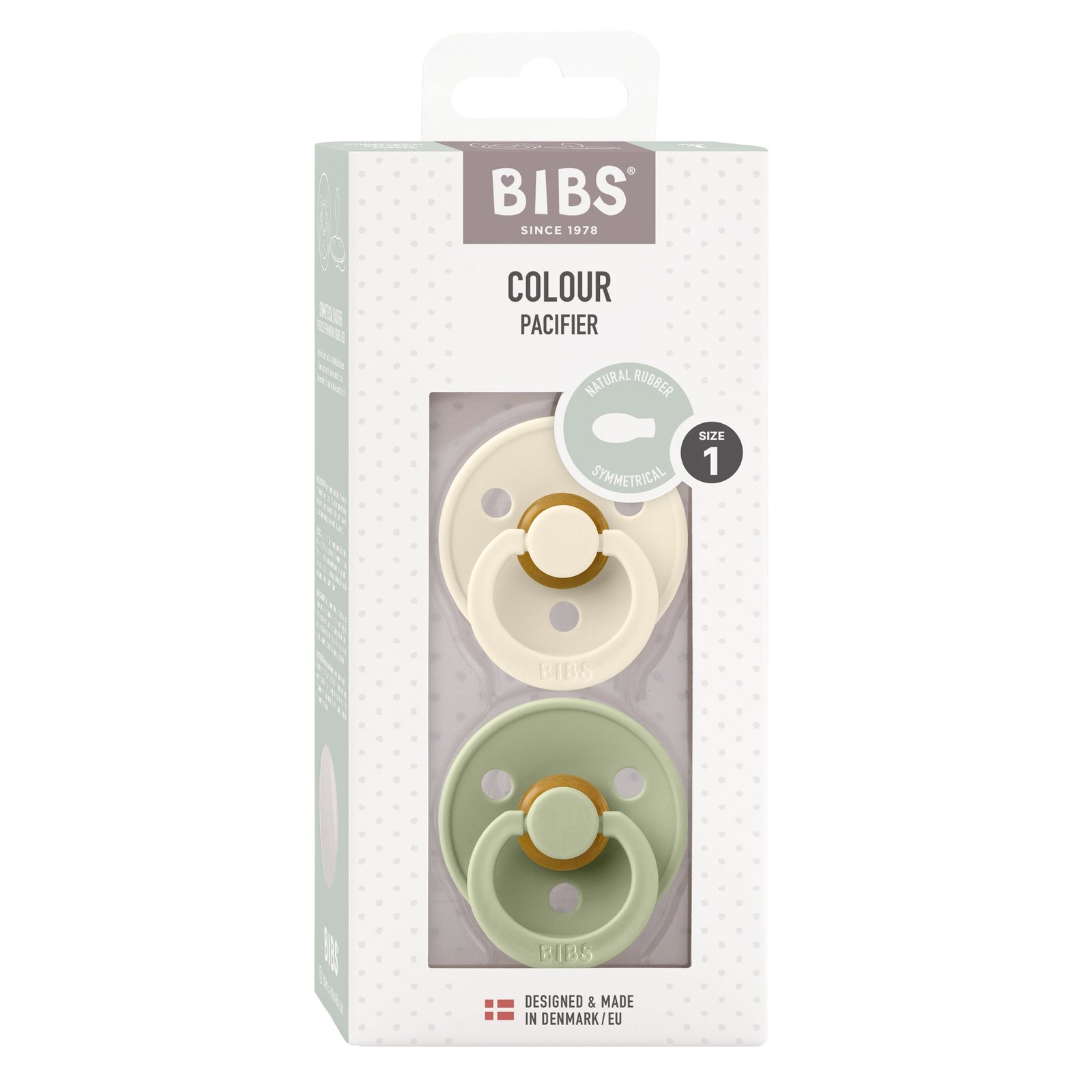 BIBS Symmetrical 2 Pack Dummy - Ivory/Sage