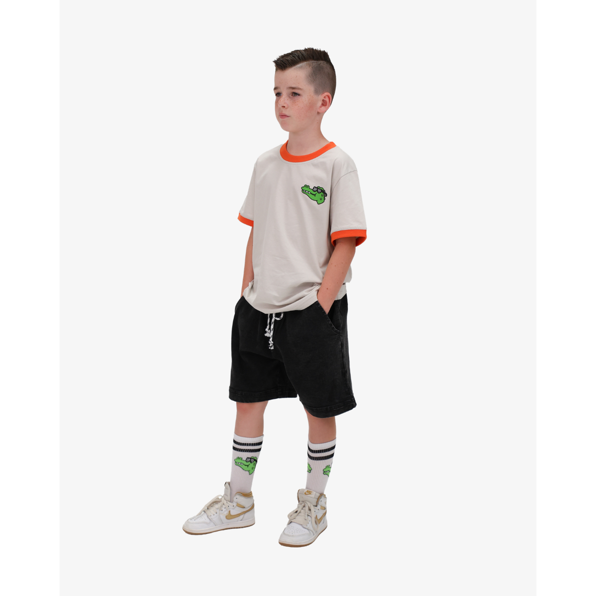 Retro Ringer Croc Tee