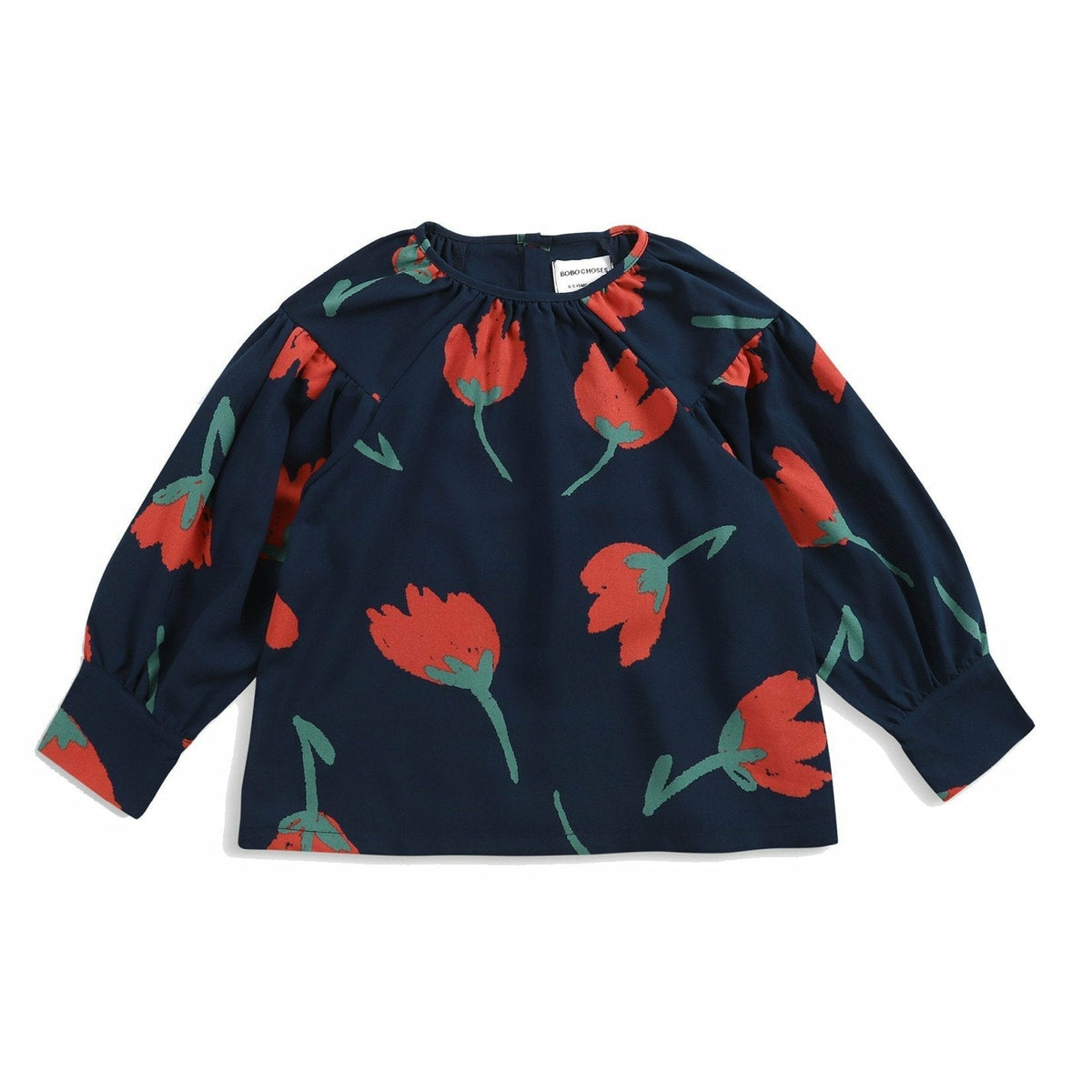Big Flowers Woven Blouse