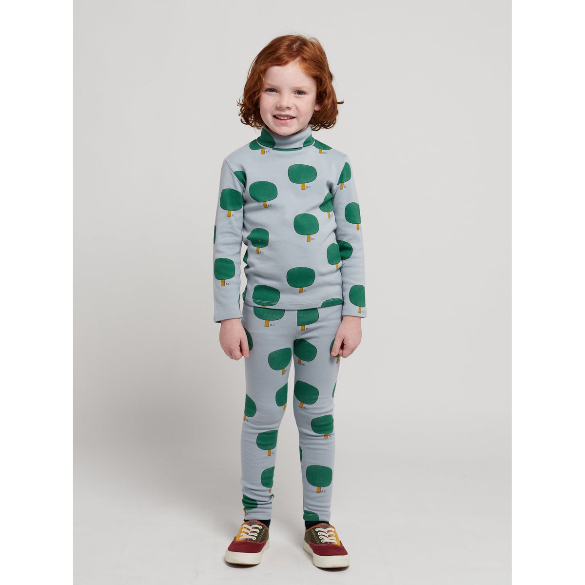 Green Tree All Over Turtle Neck T-Shirt