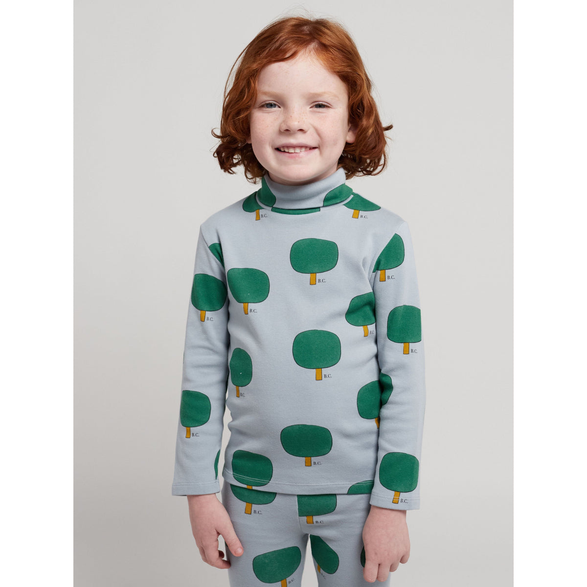 Green Tree All Over Turtle Neck T-Shirt