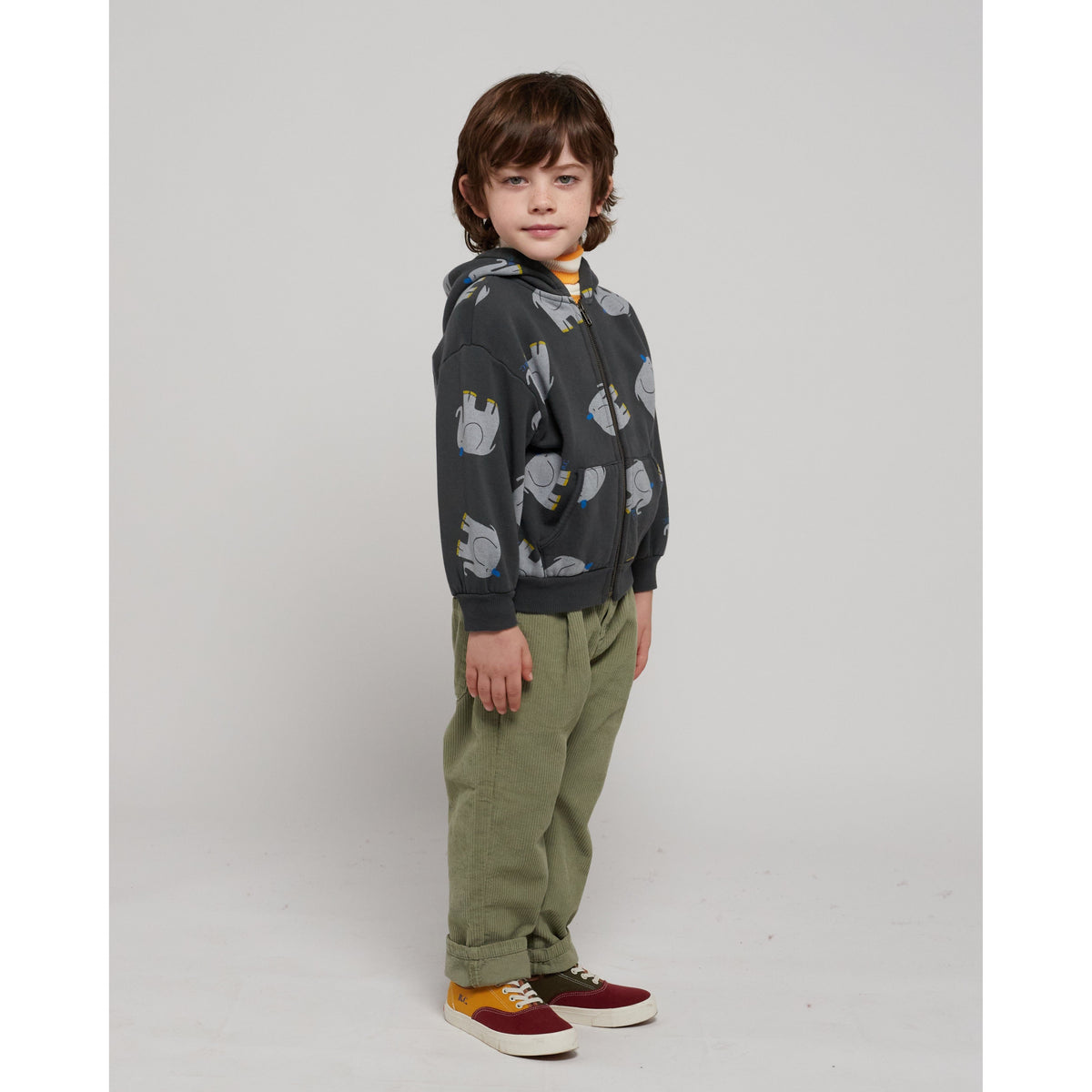 The Elephant All Over Zipped Hoodie