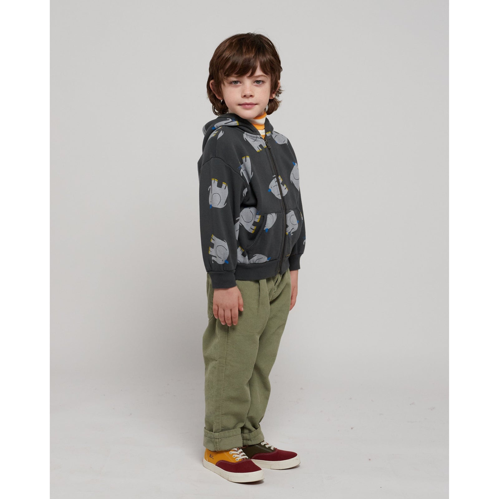 The Elephant All Over Zipped Hoodie