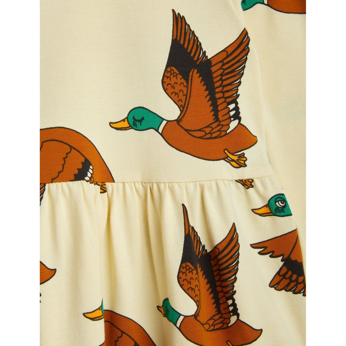 Ducks Aop Ls Dress - Yellow