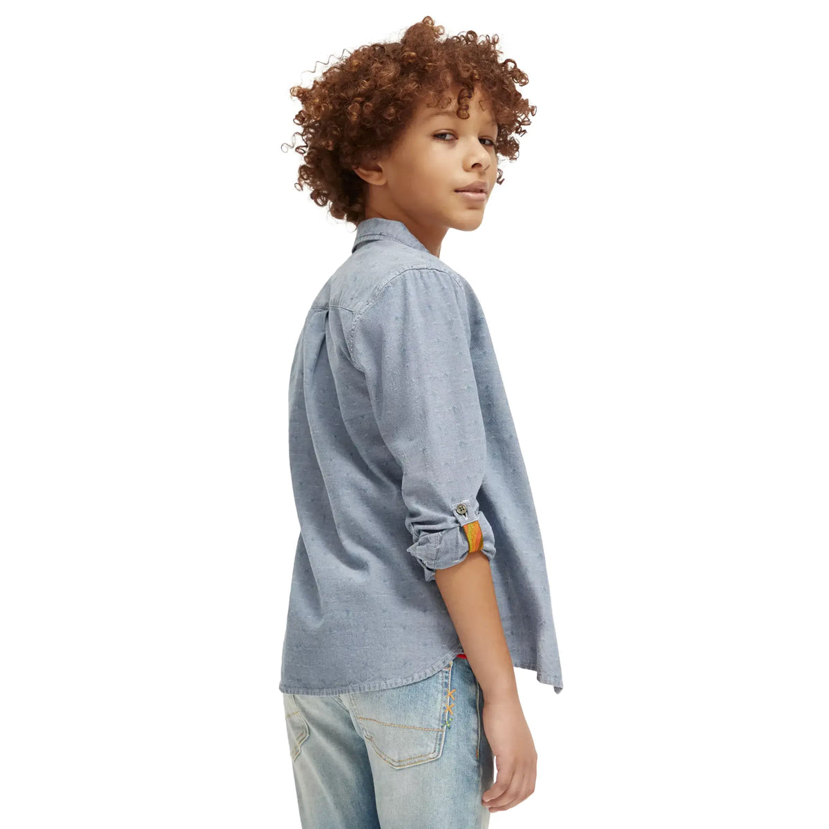 Regular-Fit Textured Shirt With Sleeve Adjustments
