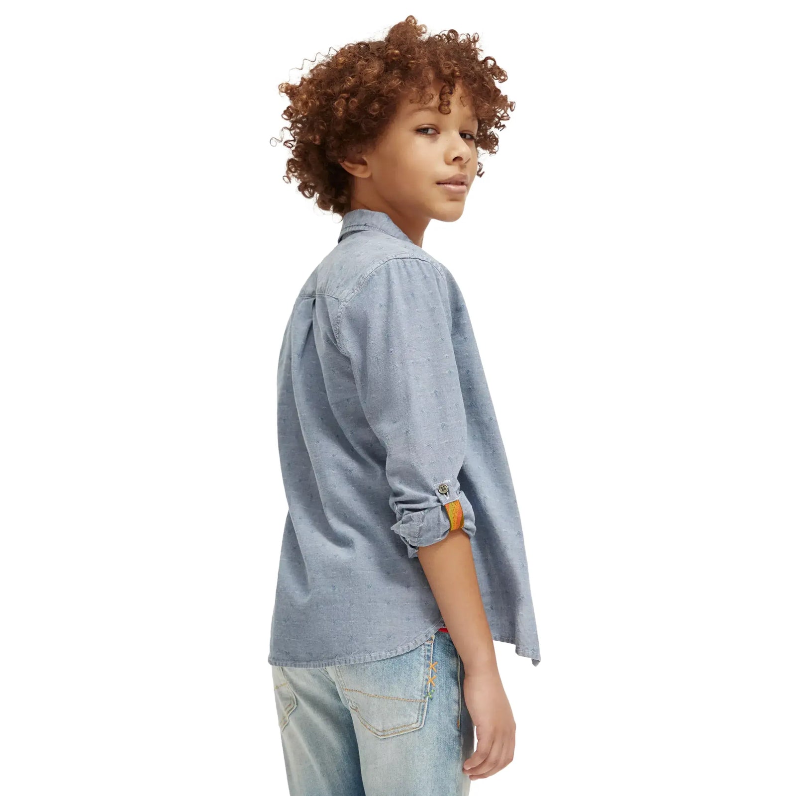 Regular-Fit Textured Shirt With Sleeve Adjustments