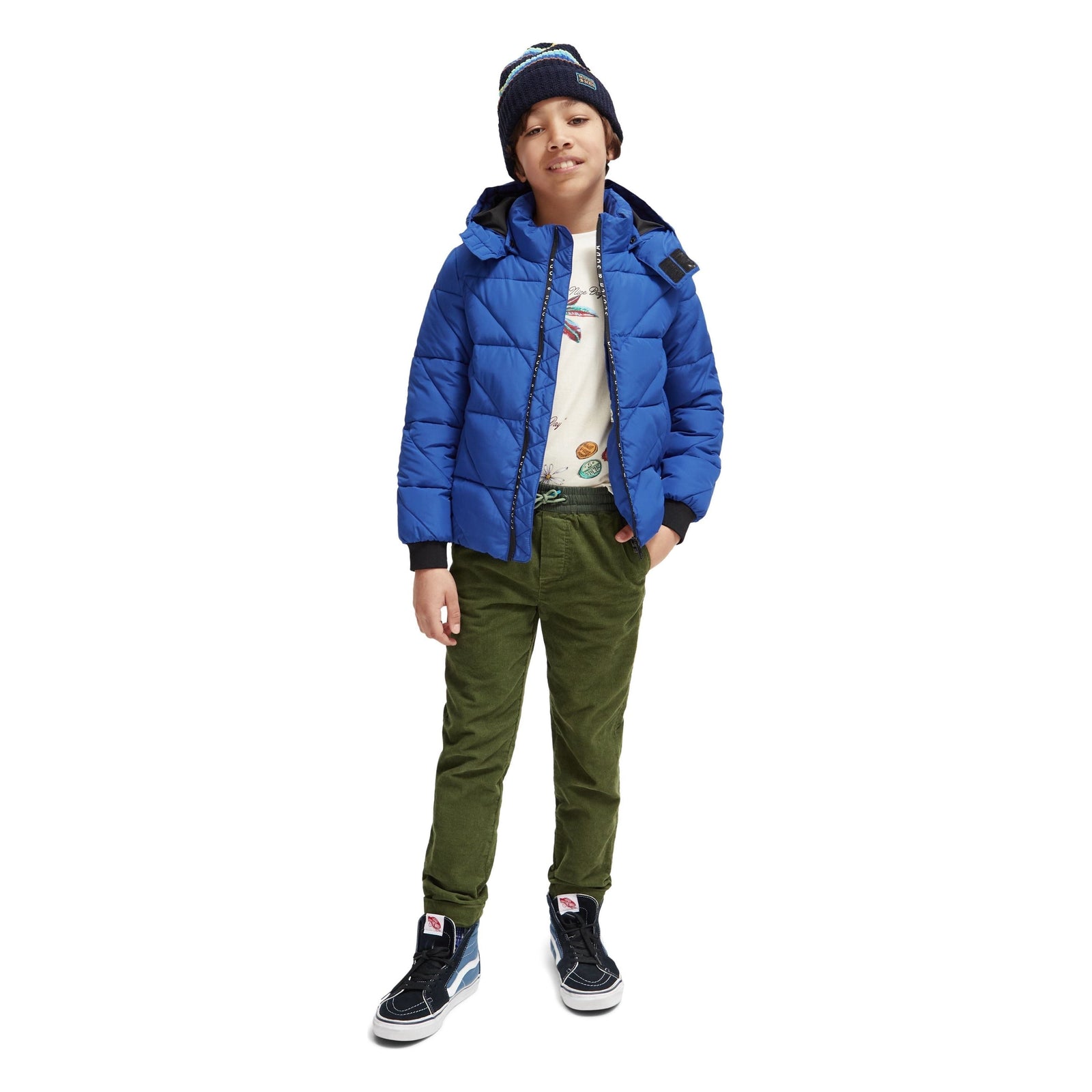 Water-Repellent Hooded Jacket - Cobalt