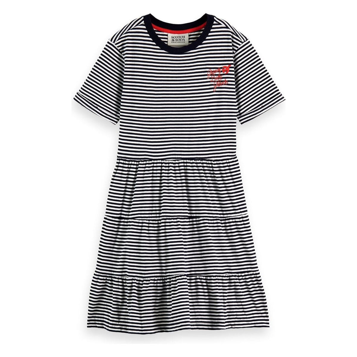 Tiered Striped Mini Dress