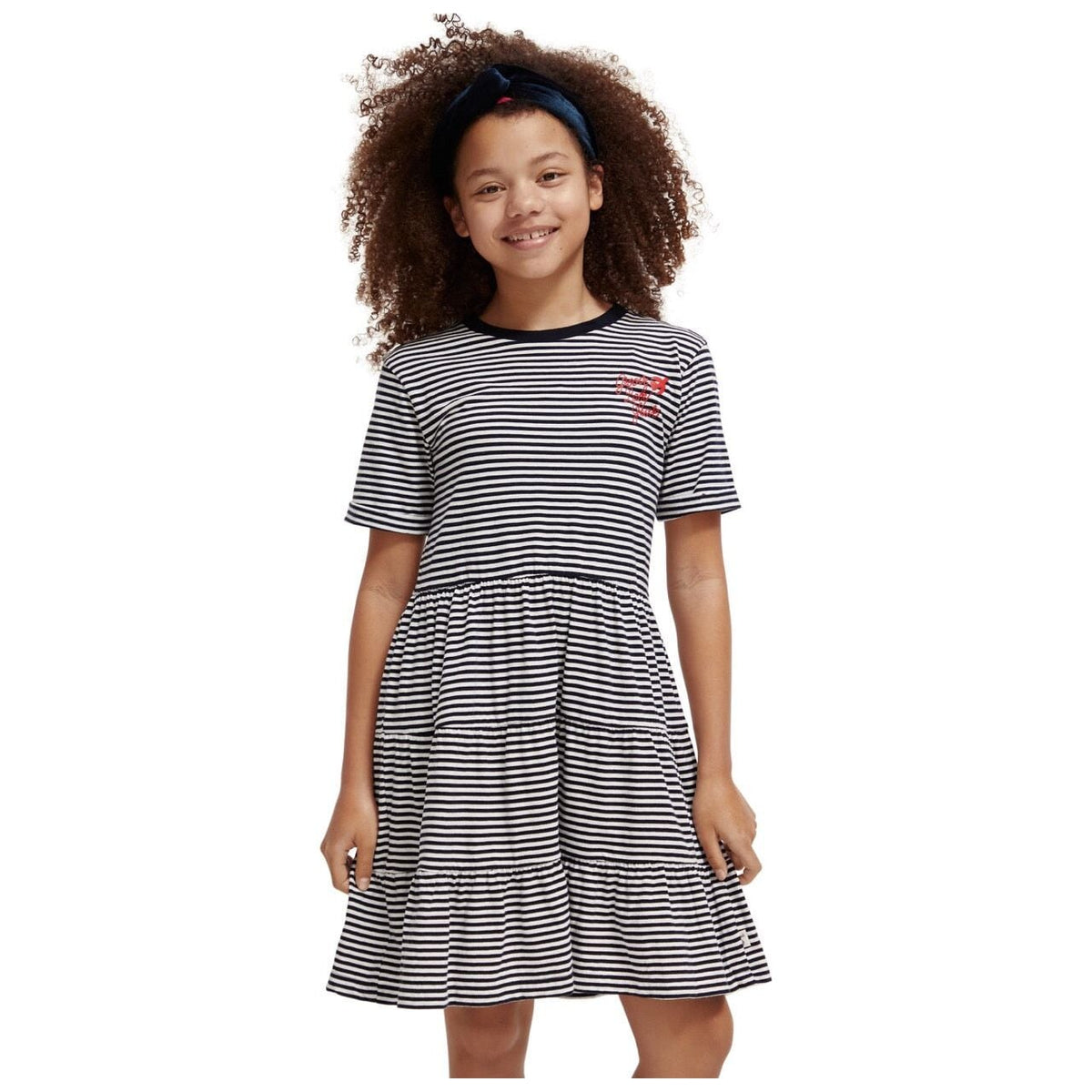 Tiered Striped Mini Dress