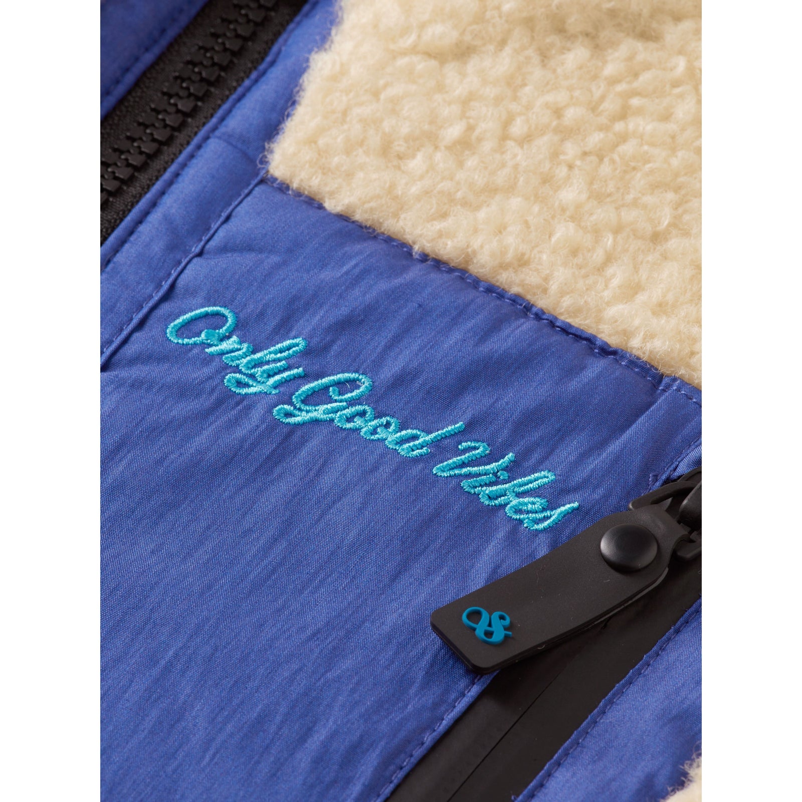 Contrast Pocketed Teddy Jacket