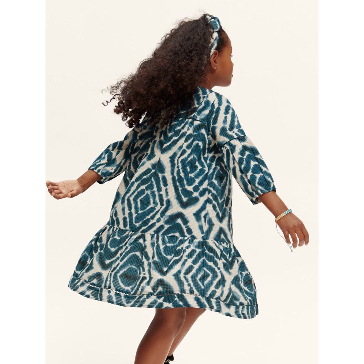 All-Over Printed Ladder Tape Dress