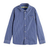 Organic Cotton Shirt With Sleeve Adjustment - Blue Stripe