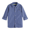 Organic Cotton Shirt With Sleeve Adjustment - Blue Stripe
