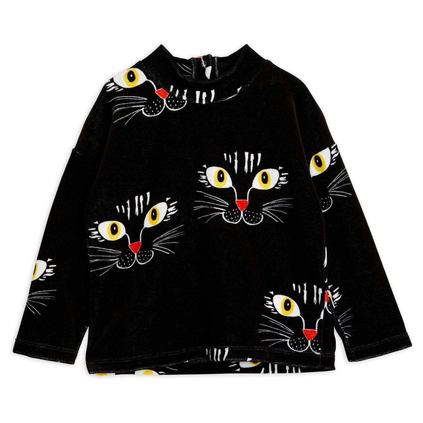 Cat Face Aop Velour Sweater