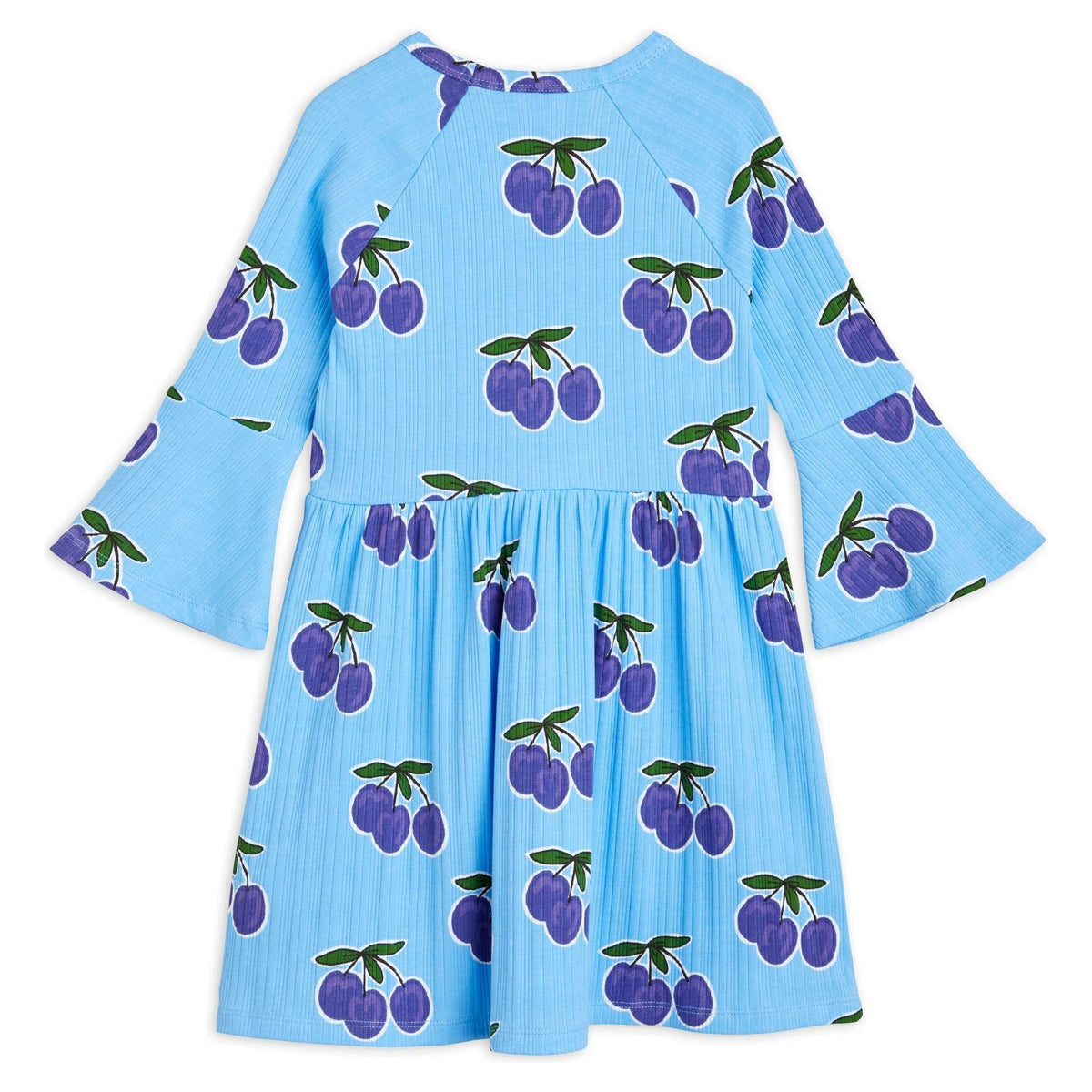 Plum Aop Trumpet Sleeve Dress