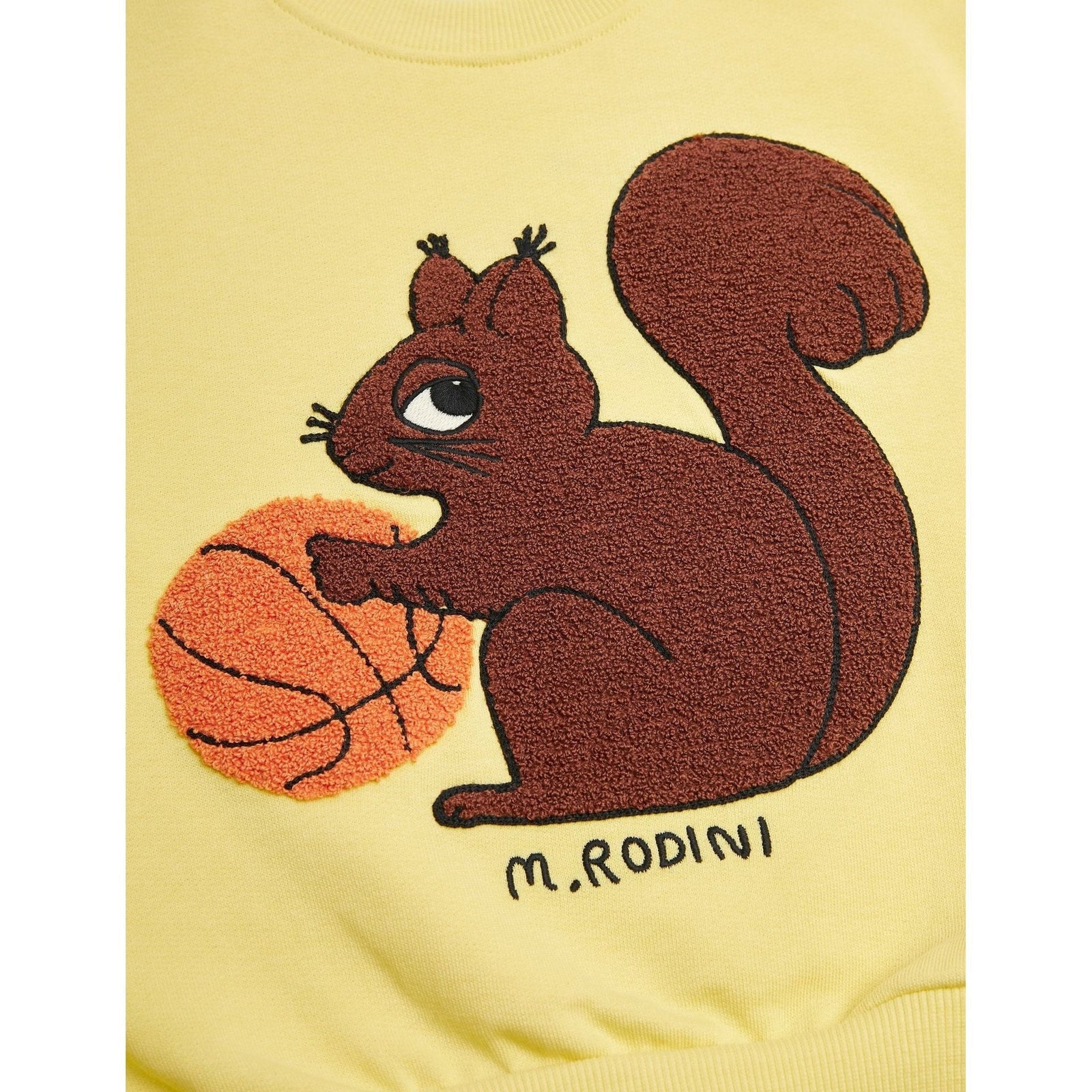 mini rodini squirrel dress Squirrel Chenille Emb Sweatshirt - Yellow