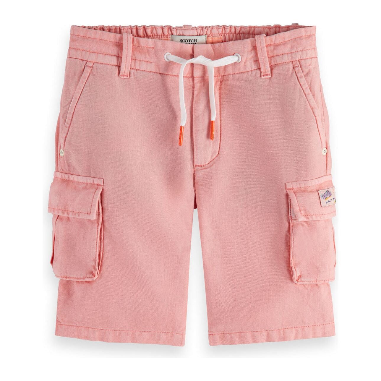 Garment-Dyed Cargo Shorts - Neon Coral
