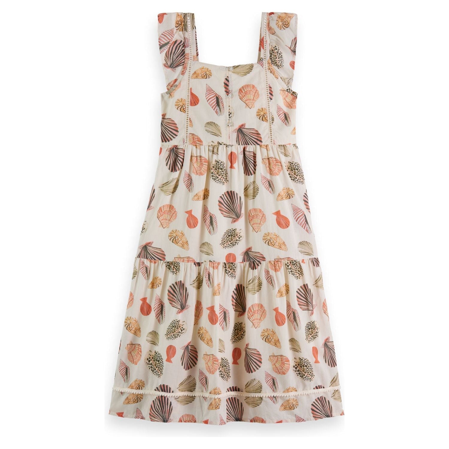 Cross Strap Printed Maxi Dress - Shells