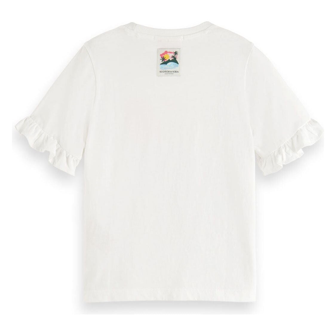 Ruffle Detail Regular-Fit T-Shirt - White