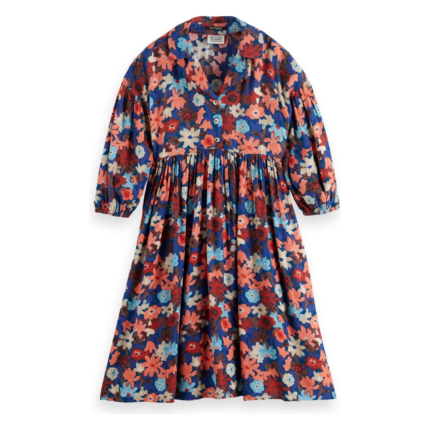 Printed Viscose Midi Dress - Floral Field