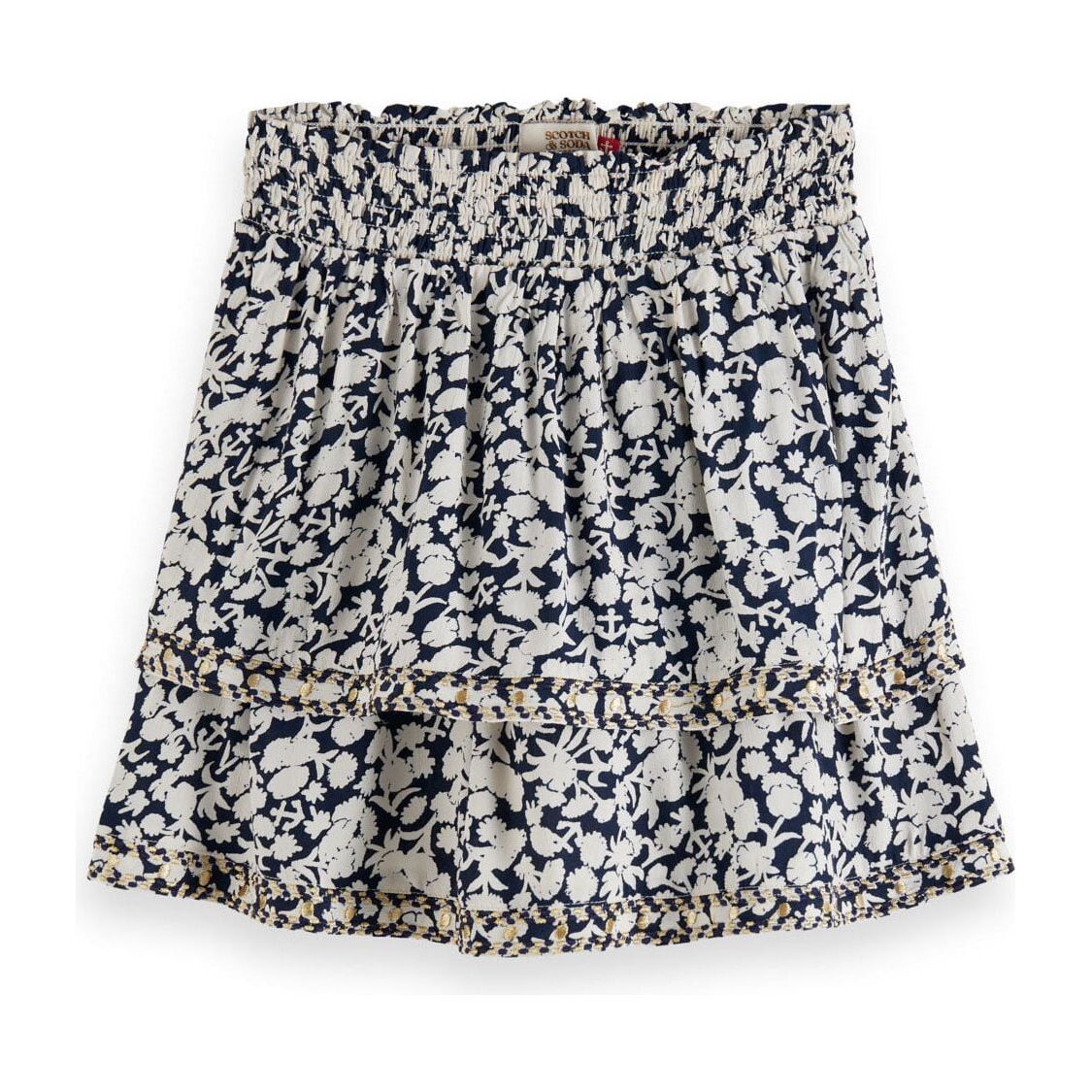 Tiered Mini Skirt - Anchor Floral Night
