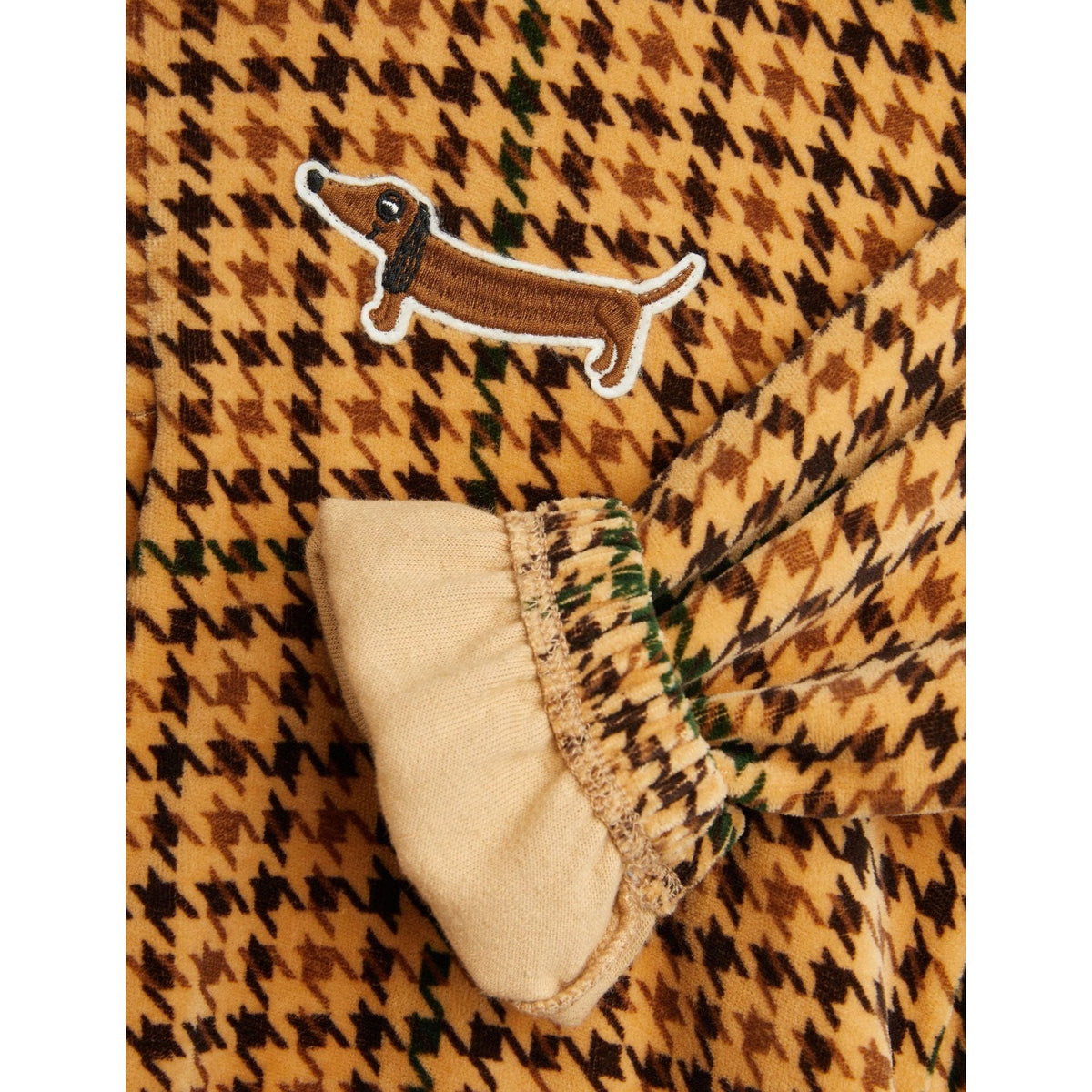 Dog Houndstooth Aop Velour Halfzip Sweatshirt