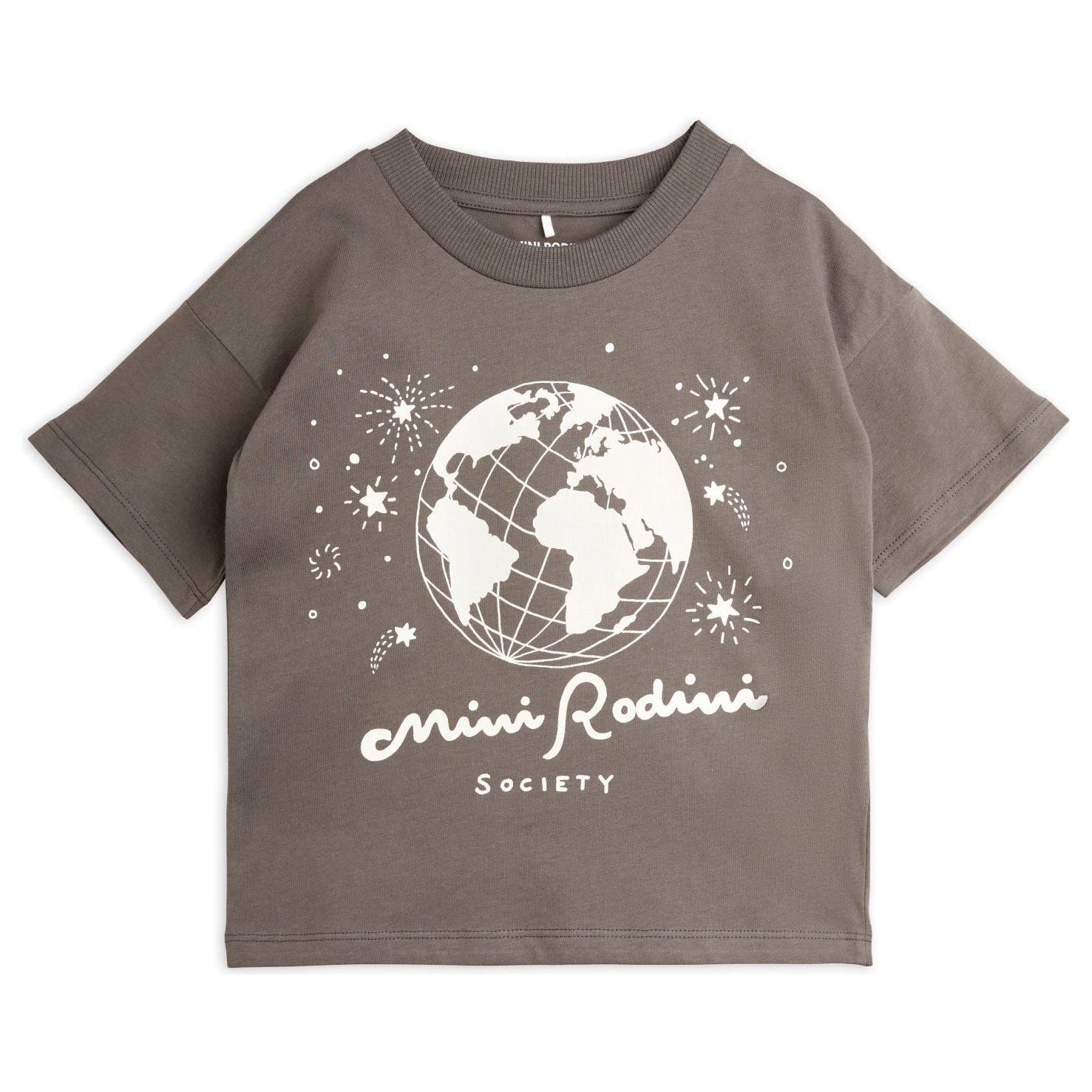 Mini Rodini Society Sp Ss Tee - Grey