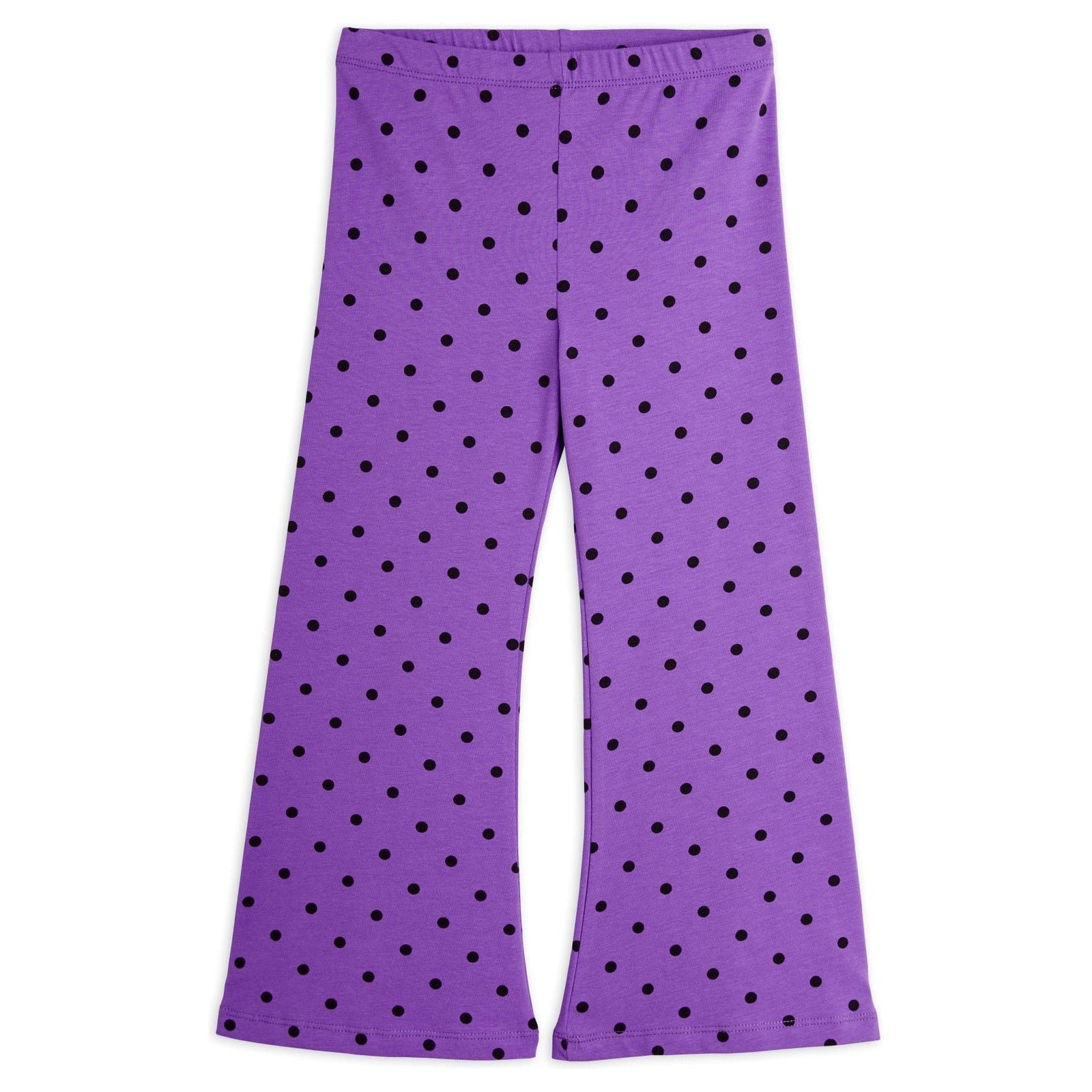 Polka Dot Flared Trousers - Purple